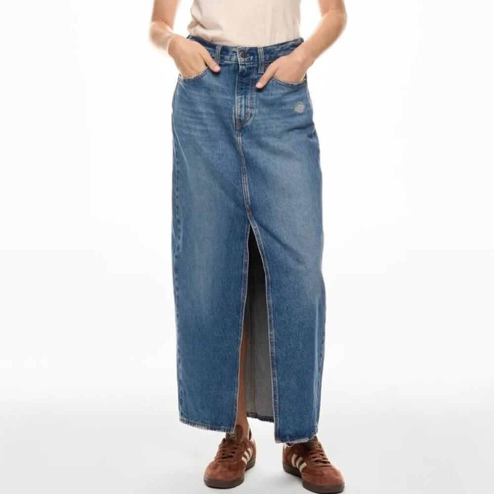 Levi's Maxi Denim Skirt With Slit Size 29